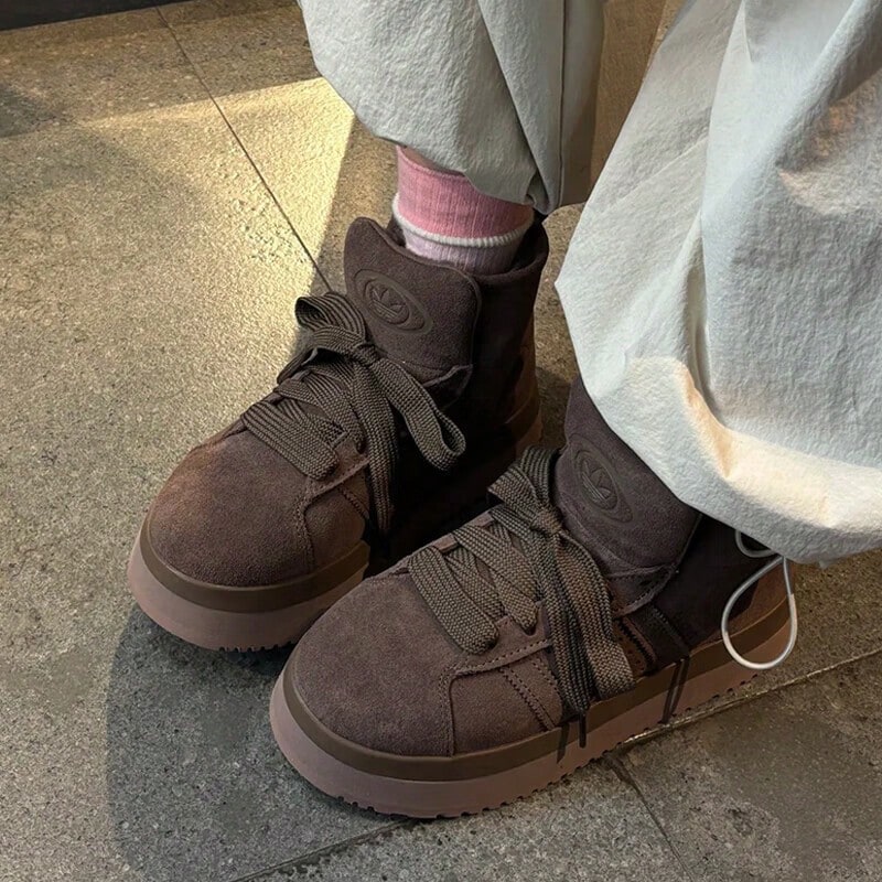 Adidas Women's 2026 New CAMPUS 00S Bread Shoes, Mid-Top, Thermal Lining, Thick Sole, Casual Shoes JR3736 - Brown - View 1