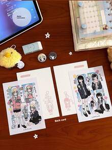 1pc - 2025 New - Line Study Room - Cat Director - ID Photo Girl High School Student - Anime Character Sticker - Phone Tablet Laptop Sticker - Planner Supplies - Decorative Sticker - Home Decor - Wall Decor - Cup Luggage Skateboard DIY Sticker - Stitch Toys Travel Toys Classroom Fidget Toys Mini Stuff Bath Toys Christmas Stationery Stress Ball - Birthday Gift - Christmas Gift - Christmas Eve Gift - Perfect Gift - Gift - Toys - Games