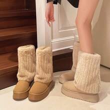 Women Mid-Calf Boots - Màu Khaki - Xem 6