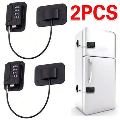 2Pcs Digital Password Cabinet Locks Refrigerator Lock With Metal Key Or Coded Lock
