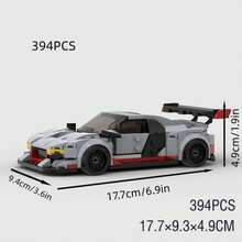 Pink/Gray Supercar Racing Car Classic MOC Building Block Car Set, DIY Buildable Car Toy Model For Adults, City Tech Champion Cup Series, Suitable As Birthday, Halloween, Christmas Gift