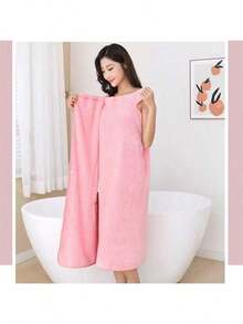 Toallas de baño largas para mujeres 100x125cm - ¡Felpa de coral gruesa con diseño de falda envolvente y textura cuadrada casera, secado ultrarrápido y absorción potente sin pelusa ni decoloración! - Azul Marino - Ver 6