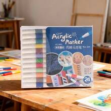 60-Colors Acrylic Markers Set - 60/48/36/24pcs Set Water-Based Coloring Pens For Student Art, Anime, Drawing And Sketching Back To School - Colorful - View 11
