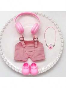 1 zestaw 4 ubranek dla ślicznej lalki , zestaw wielu akcesoriów, ekskluzywny strój dla entuzjastki lalek , odpowiedni do 6,69 cala dla LABUBU, tylko ubranka, idealny prezent na święta