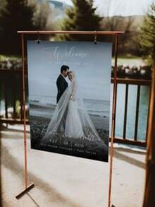 Elegant Wedding Photo Welcome Sign Template, Welcome Board, Wedding Photo Collage, Modern Welcome Sign, Printable Wedding Reception Poster - Multicolor - View 3