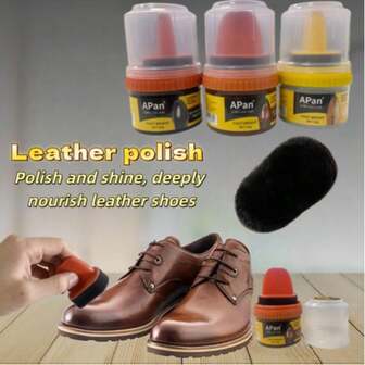 Three Colors Optional Leather Shoe Polish - 50g, Shoe Care Cream Universal Leather Repair Cream, With Sponge Applicator, Suitable For Sofa Furniture And Car Interior, With Shoe Polishing Gloves