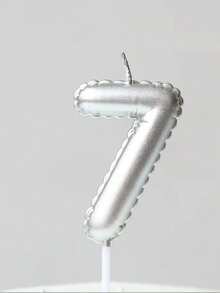 Silver Floral Garland Balloons, Painted Birthday Numbers 0-9, Birthday, Anniversary, 1st Birthday Party Cake Decor Candles