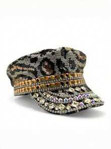 Gorra de capitán con strass para mujeres y hombres, gorra militar, disfraces de Halloween, adecuada para cumpleaños, despedida de soltero, Navidad, carnaval, bar, cosplay