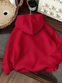 YOKASA Capucha con estampado de Navidad con bolsillo de canguro con cordón con forro térmico.Sudadera con capucha navideña,Sudadera con capucha informal y versátil para mujer,Sudadera con capucha con estampado navideño,Decorada con estampado gráfico,Perfecta para el día a día y para otoño/invierno1 pcs,250g Pure Heavy,100% Polyester - Rojo-YH1427 - Ver 3