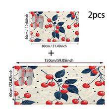 1 pezzo Zerbino antiscivolo con motivo a ciliegie, zerbino in super fibra antiscivolo, adatto per decorazioni di feste e festival, cucina, bagno, sala da pranzo, camera da letto, può essere regalato