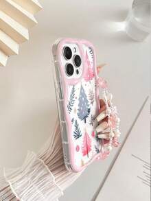 奶油色波浪枫叶彩绘防摔手机壳，配手工串珠手链配件，适用于 17pro/17Air /17/17promax16/11/16pro/16plus/16promax/16e/15Promax/13/14/12/XS/XR/7G/8P、Galaxy、Redmi - 彩色 - 查看 4