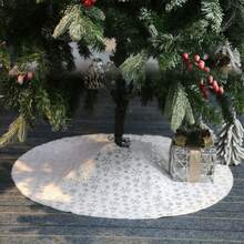 1 pieza Falda de árbol de Navidad esponjosa y blanca simple, impresión creativa alrededor del árbol de Navidad, alfombra de árbol de Navidad de poliéster, decoración interior y exterior para fiestas de Navidad, vacaciones de invierno y Año Nuevo, decoración de escena, decoración navideña, decoración de habitación, decoración del hogar, decoración de oficina, mejor regalo de decoraciones navideñas, decoraciones navideñas para el hogar, regalos de Navidad, decoración navideña - Dorado - Ver 10