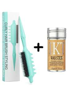 Curl Defining Brush For Curly & Wavy Hair – Styling Detangling Comb With Pointed Tail, Anti-Frizz, Smooth & Volumizing Hair Tool, Perfect For Salon Or Home Use, Brush, Wooden Comb, Hair Brush Comb, Barber, Brush, Slick Back Brushes, Brush Hair Comb Hair, Curly Hair Brush, Detangling Brush, Ball Brush, Hair Comb, Christmas, Barbershop, Hairdressing - Multicolor - View 13