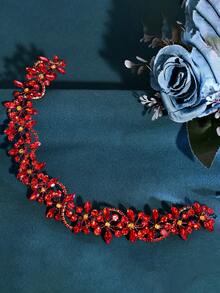 1 pieza Diadema de lujo con rhinestones, versátil para uso diario, novia de boda, citas, fiestas de cumpleaños, sesiones de fotos, adecuada para múltiples ocasiones como accesorios del Día de San Valentín - A - Ver 16