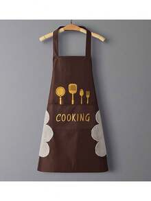 1pc Adjustable Cooking Apron With Pockets, Waterproof And Oil-Resistant, Suitable For Cooking, Chef, Unisex Design, Simple And Elegant Cooking Apron - Multicolor - View 11