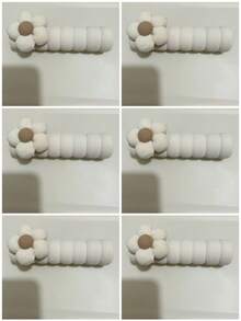 6pcs Soft Warm Floral Door Handle Protectors - Fabric Anti-Scratch Bumpers With Decorative Flower Design, Fit For Home Door Handles, Anti-Static Collision Protection