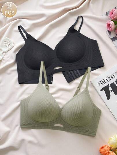 女士镂空运动文胸两件装，舒适、简约、时尚又性感