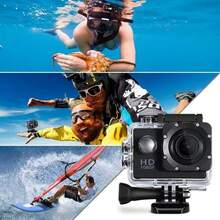 Cámara de acción impermeable 1080P 12MP Full HD cámara deportiva submarina 30M, videocámara de gran angular de 140 grados con múltiples accesorios - aleatorio - Ver 8