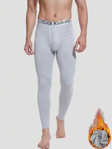 CXYIN 1 pezzo Leggings termici imbottiti da uomo, confortevoli, non deformabili, pantaloni caldi per uomo, adatti per autunno/inverno, riscaldanti - Grigio - Visualizzare 10