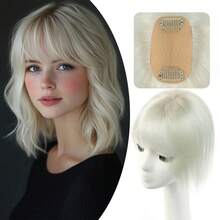 5x9cm Human Hair Topper Hair Piece Top Base Middle Part With Bangs 10 Colors Available For Women Hair Loss Or Bangs HairStyle - S1001 - View 1