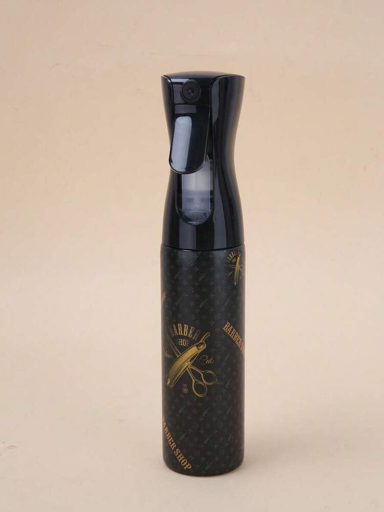1pc 300ml Black Salon-Use Water Transfer Printing Durable Spray Bottle, Barber Shop Spray Bottle - Black - View 2