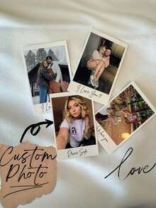 4/8pcs Customized Photos (5*3.5 Inches), Personalized Couple Photos, DIY Birthday & Anniversary Gift (For Him/Her), Valentine's Day Gift, Personalized Gift, Special Occasion Gift, Fashionable Memorabilia, Elegant Stationery, High-Quality Printing, Durable Material, Mini Photo Prints, Commemorative Cards, Suitable For Birthday, Anniversary | Ready-To-Frame Love Story Artwork. Gift For Her, Gift For Him, Couple Photos, Christmas Gift - Multicolor - View 6