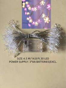 1pc 10/20/30 LED 2m/3 Meters/4.5m Snowflake String Lights, Suitable For Room, Bedroom, All Season, Holiday Decoration, Fairy Tale Lights, Christmas Fairy Lights Halloween Decor Christmas Decoration Thanksgiving Wedding Home Decor Home Decor Fall Decor Autumn Decor Birthday Decorations For Gifts Party Supplies Indoor Holiday Festival Decor Wall Decor Halloween Ornamentschristmas Decoration XMAS Decor Christmas Tree Gift Decor Thanksgiving Wedding Home Decor Home Decor Fall Decor Autumn Decor Birthday Decorations For Gifts Party Supplies Indoor Outdoor Garden Holiday Festival Decor Halloween Decor Wall Decor Halloween Ornaments