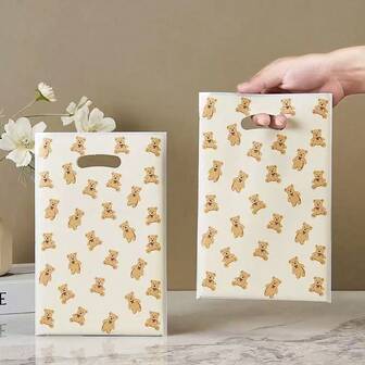 10/20pcs Brown Bear Birthday Party Favor Bags Cartoon Cute Teddy Bear Gift Bags For BabyShower Wedding Birthday Party Decorations Gift Tote Bags Teddy Bear First Birthday Gift Packing Bags BabyShower Decorations
