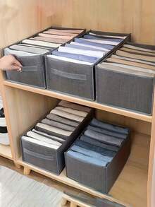Foldable Thick Fabric Storage Box - Multipurpose Rectangular Storage Box, Suitable For Home, Dorm Or Closet | Durable Under Bed Clothing Storage Solution, Can Store Clothes And Pants, Under Bed Storage Box, Garment Protector, Foldable Clothes Storage Box, Drawer Cover Storage Box, Thick Protective Cover, Closet Storage, Pants Storage - Multicolor - View 3
