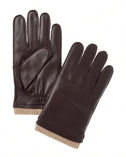 Bruno Magli Cashmere-Lined Leather Gloves