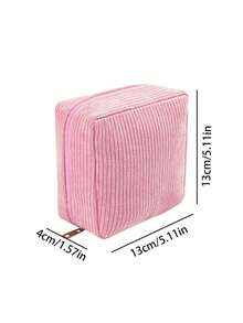 Sanitary Napkin Storage Bag, Corduroy Sanitary Napkin Storage Bag, Multi-Functional Storage Bag, Portable Storage Bag, Makeup Lipstick Bag, Large Capacity Can Accommodate Sanitary Napkins, Pads And Tampons, School Supplies Storage Bag, Coin Purse, Pencil Bag, Girls Cash Bag, Cosmetics Storage, A Must-Have For Girls, A Good Choice For Going Out Make Up Bag - Multicolor - View 6