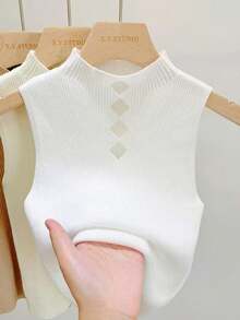 1pc Women's Black, White, Beige, Green Gray Mesh Hollow Out Mock Neck Dickey For Dress For Christmas Decor - Openwork Knit Collar - View 11