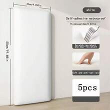 5 包 3D 自粘墙板，23.62 英寸 X 11.81 英寸，加厚防撞剥离粘贴靠背，卧室双人床床头板，家居装饰 - 彩色 - 查看 19
