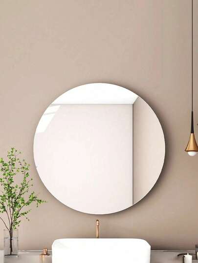 1pc DIY Acrylic Mirror, Bathroom Spiegel Makeup Unbreakable, Self Adhesive, Peel Stick, No Installation Required. Wand Square Round Heart Shaped Waterproof Material, Mirror. Bedroom Office, Various Surfaces, Environments, Ho hold Essential. view 3