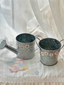 1 chậu hoa bằng sắt dập nổi kiểu cổ điển - Bình hoa để bàn bằng sắt, chậu trồng cây bằng sắt (thích hợp cho sân và ban công), trang trí sân vườn ngoài trời. - Nhiều màu - Xem 11