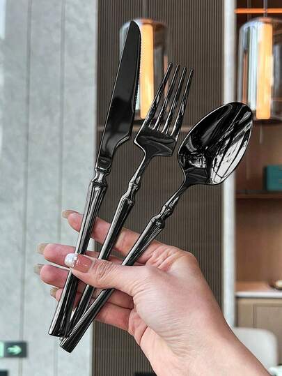 3ชิ้น/15ชิ้น/30ชิ้น ชุดช้อนส้อมสแตนเลสดีไซน์เอวสร้างสรรค์ ประกอบด้วย ส้อม มีด ช้อน เครื่องล้างจาน เหมาะสำหรับบ้าน ร้านอาหาร โรงแรม ปาร์ตี้ งานแต่งงาน