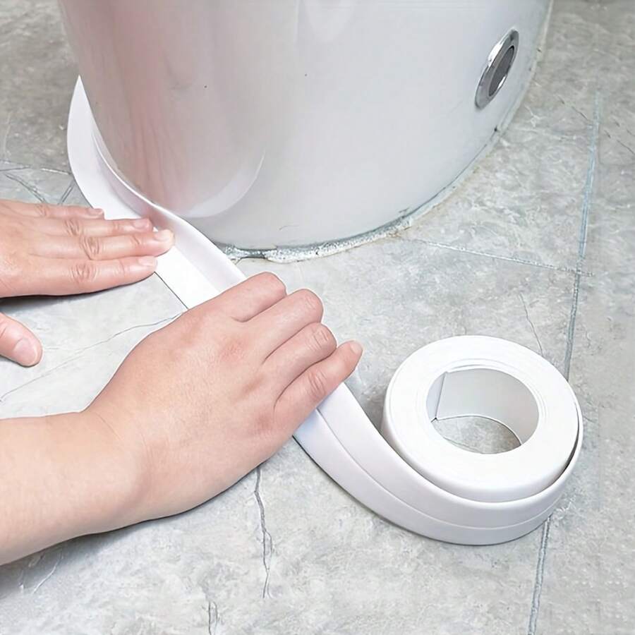Widened Bathroom Toilet Seal Strip, Kitchen Sink Edge Seam Tape, Easy Peel And Stick, Disposable Joint Strip, Perfect Holiday Gift!Bathroom Seal Strip, Seam Sealing, Clean And Neat, Durable High-Quality Self-Adhesive Strip, Home Essential - 白色-1個 - 查看 1