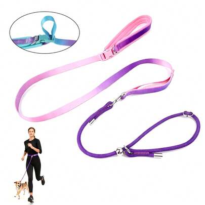 Multifunctional Dog Training Leash Heavy Duty No Pull Dog Leash Crossbody Comfortable Strong Loop Rope Rainbow Traction Rope For Large Medium Small Dogs Puppy.
