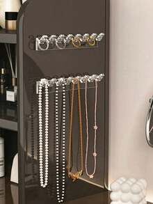 Supporto da parete per gioielli, organizer da parete per gioielli durevole con ganci, appendicollo trasparente per collane, gancio multifunzione salvaspazio per organizzare gioielli, appendicollo per collane per bagno, camera da letto, scuola, dormitori, casa, boutique, specchiera, per orecchini, anelli, bracciali, accessori, scaffale espositore, torre portaoggetti, elementi essenziali da viaggio, decorazione autunnale, ritorno a scuola