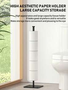 1pc Toilet Paper Holder With Spare Function, Free-Standing Toilet Paper Storage Rack For Bathroom And Toilet Spare Toilet Paper Storage