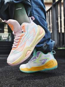 男士运动鞋冬鞋女篮球鞋秋季新款PU皮防水防滑减震轻便高帮学生运动靴