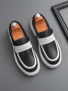 新款设计师男士一脚蹬乐福鞋，亮面漆皮，厚底，加高，复古英伦风格，价格实惠的高端感觉，适合返校、大学、毕业典礼，柔软舒适的圆头，优雅的正装鞋，男士商务/办公室通勤，休闲日常穿着，情侣/约会/派对/婚礼，新郎鞋，节日礼物，春/夏/秋季，尺码偏小，请订购大一码