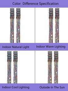12件装闪亮发饰夹，20英寸闪光发饰接发片，夹式合成假发，发饰套装，耐热闪亮仙女发饰，适合女性和女孩日常佩戴、派对和万圣节，爪夹、发爪、发夹、发卡 - 彩色 - 查看 8