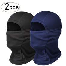 Teenager 2 Packs Dustproof Full Face Mask Black Balaclava Breathable Quick Drying Motorcycle Windproof Balaclava For Cycling And Outdoor Sports