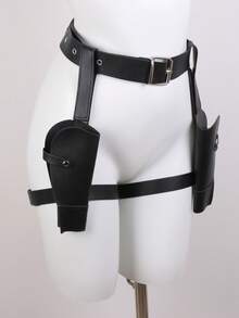 Unisex Gun Holster, Adventurer Spy Lara Costume Belt, Accessory Halloween Cosplay Prop - A - View 3