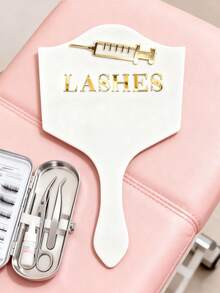 Customized 3D Acrylic Pipette-Shaped Logo Mirror, Acrylic Eyelash Technician Handheld Photo Prop, Eyelash Beauty, Personalized Eyelash Technician Logo, Handheld Eyebrow Mirror - Multicolor - View 8