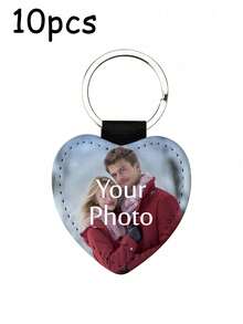 1/3/5/10个装定制双面照片打印钥匙扣，个性化照片/Logo吊坠，情人节礼物，送给父母、朋友的礼物，派对礼品，促销品，优雅包包挂饰，旅行收纳包 - 彩色 - 查看 19