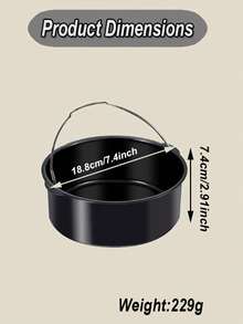 1个/2个圣诞新款蛋糕模具烘焙工具，圆形空气炸锅厨房配件，圣诞装饰厨房小工具烹饪6/7/8英寸厚不粘烘焙蛋糕篮，蛋糕制作的好帮手。 - 黑色氣炸鍋提籃 - 查看 11