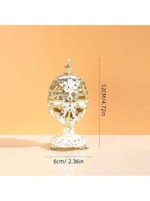 SIQIZHOU Hộp đựng trang sức hình trứng Phục Sinh Chính Thống Nga, làm bằng hợp kim kim loại đính đá, trang trí hình trứng thiên nga, hộp trưng bày trang sức cho nhẫn, bông tai. - Nhiều màu - Xem 14