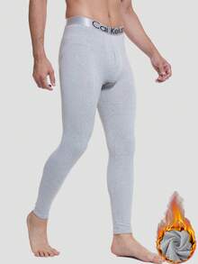 CXYIN 1 pezzo Leggings termici imbottiti da uomo, confortevoli, non deformabili, pantaloni caldi per uomo, adatti per autunno/inverno, riscaldanti - Grigio - Visualizzare 5